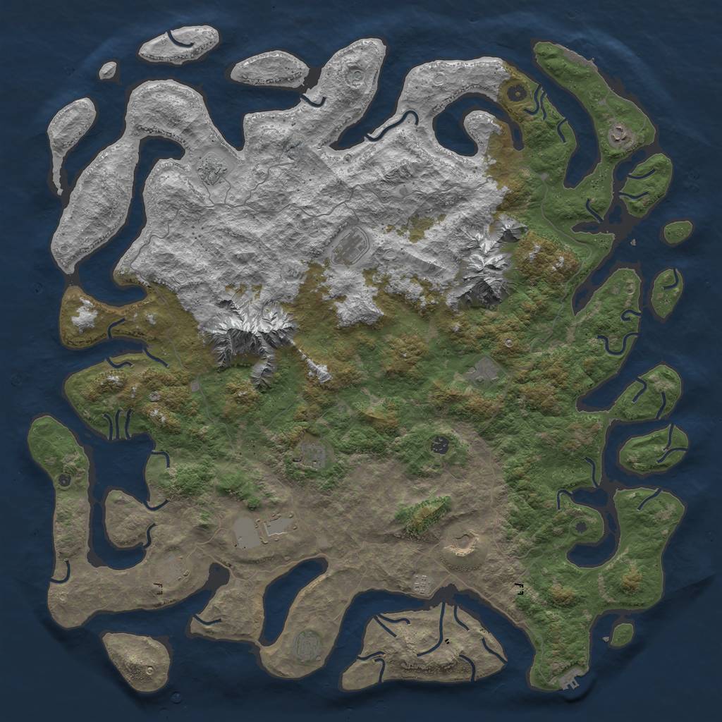 Rust Map: Procedural Map, Size: 6000, Seed: 20052001, 22 Monuments