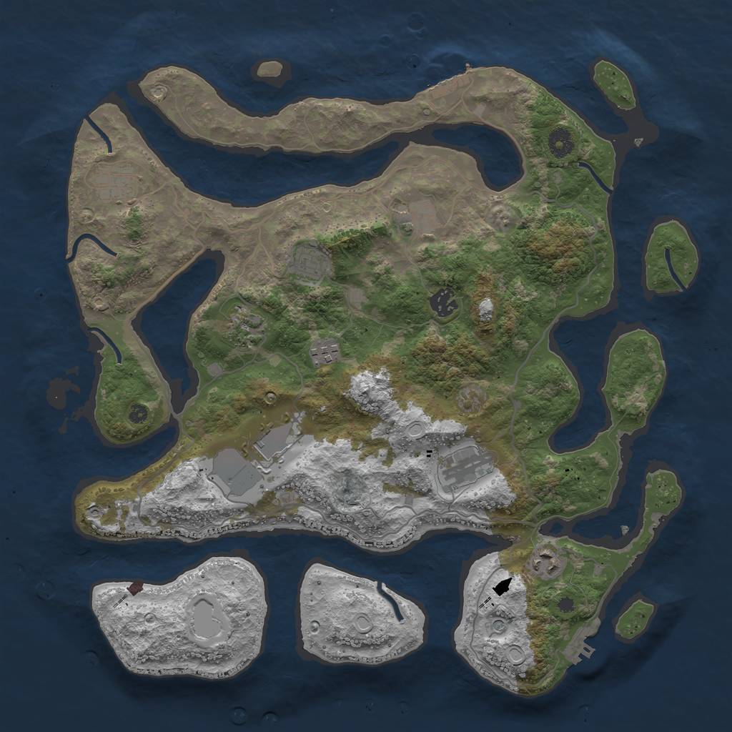 Rust Map: Procedural Map, Size: 4000, Seed: 754421017, 20 Monuments