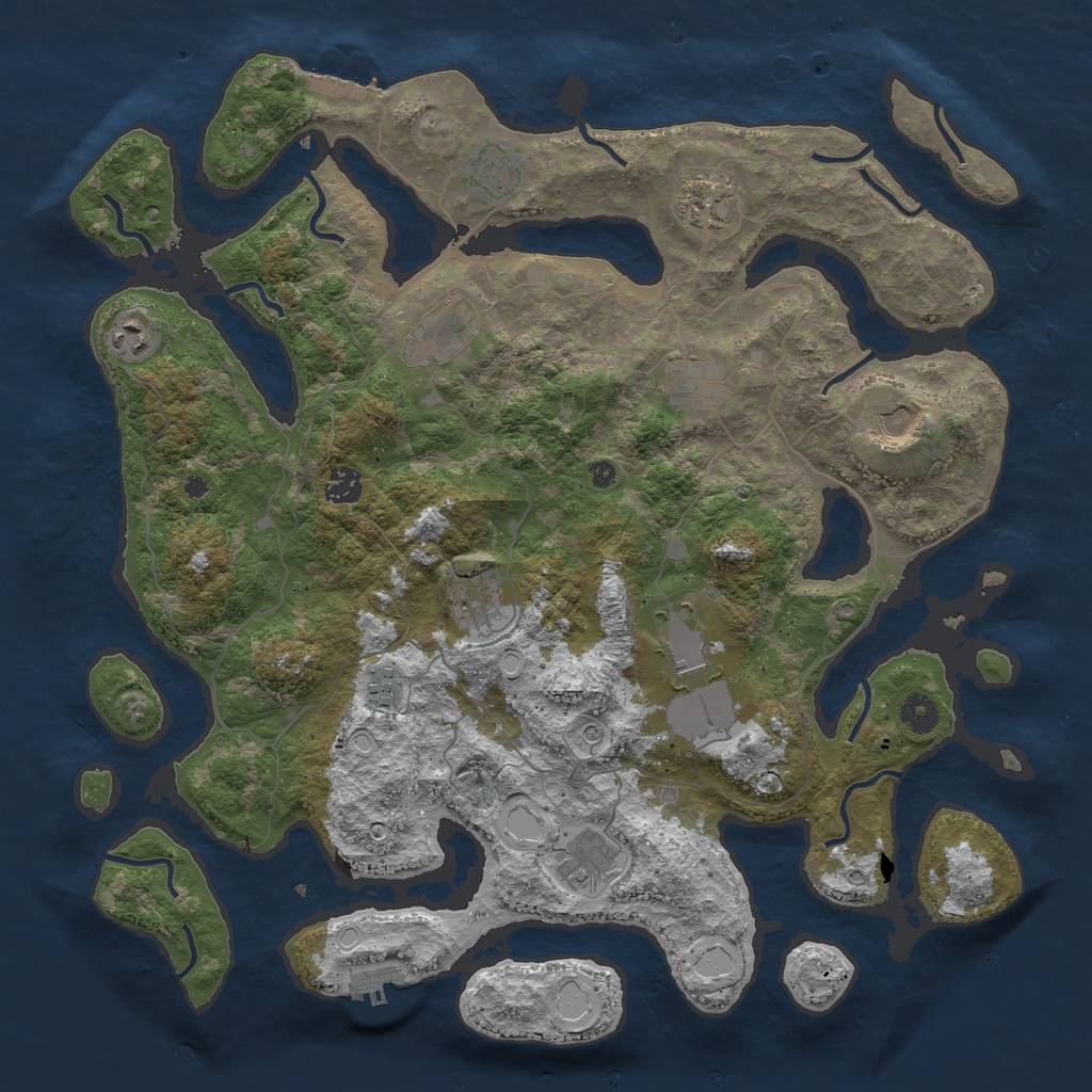 Rust Map: Procedural Map, Size: 4250, Seed: 2147237342, 22 Monuments