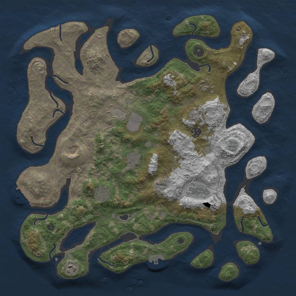 Rust Map: Procedural Map, Size: 4250, Seed: 492837, 20 Monuments