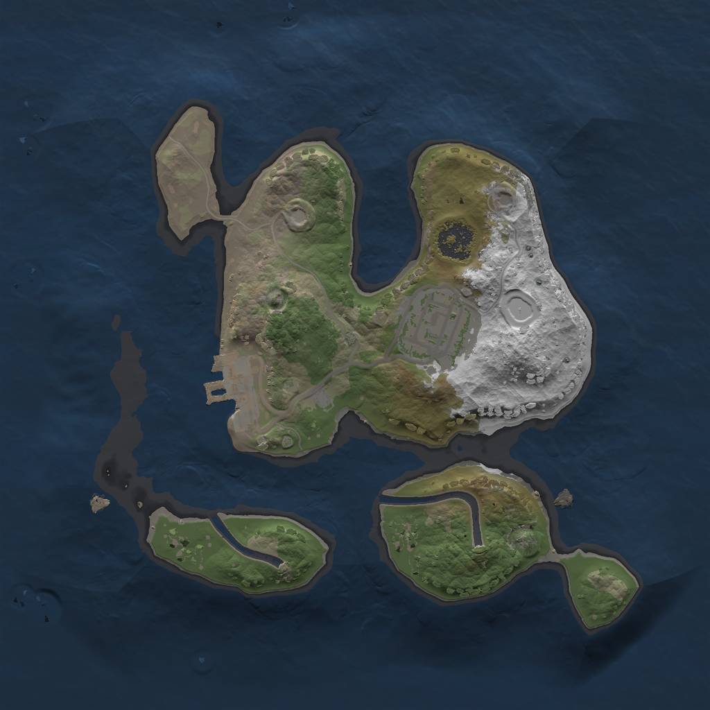 Rust Map: Procedural Map, Size: 2000, Seed: 50048, 9 Monuments