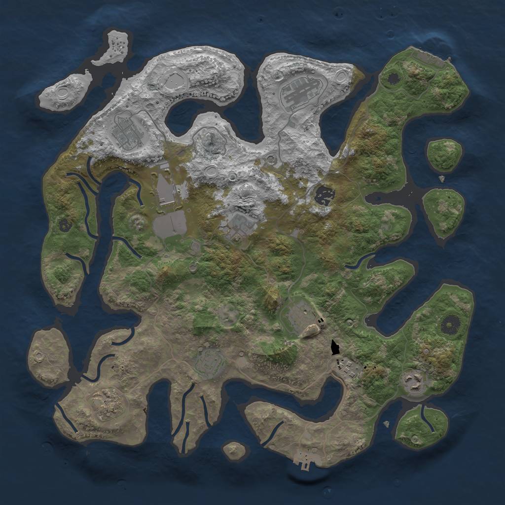 Rust Map: Procedural Map, Size: 3900, Seed: 420420420, 21 Monuments