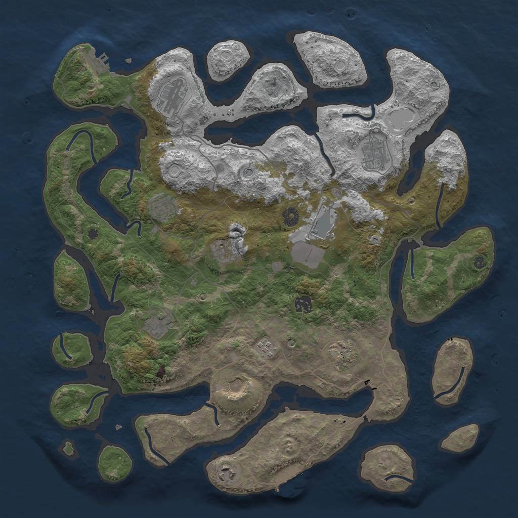 Rust Map: Procedural Map, Size: 4250, Seed: 263977, 22 Monuments