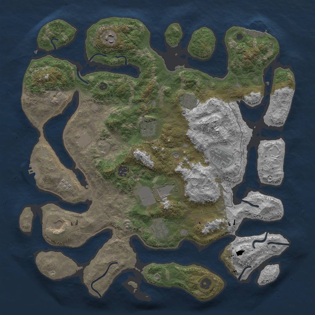 Rust Map: Procedural Map, Size: 4250, Seed: 526393, 21 Monuments