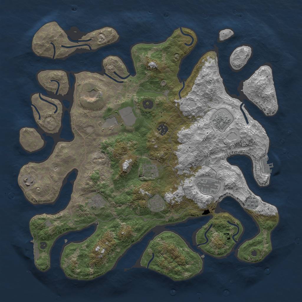 Rust Map: Procedural Map, Size: 4250, Seed: 569962, 21 Monuments