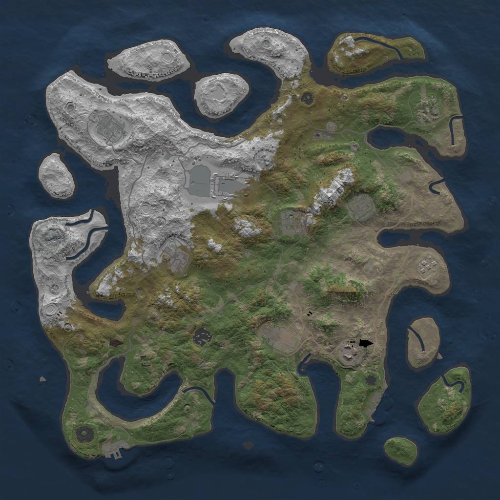 Rust Map: Procedural Map, Size: 4250, Seed: 634517, 21 Monuments