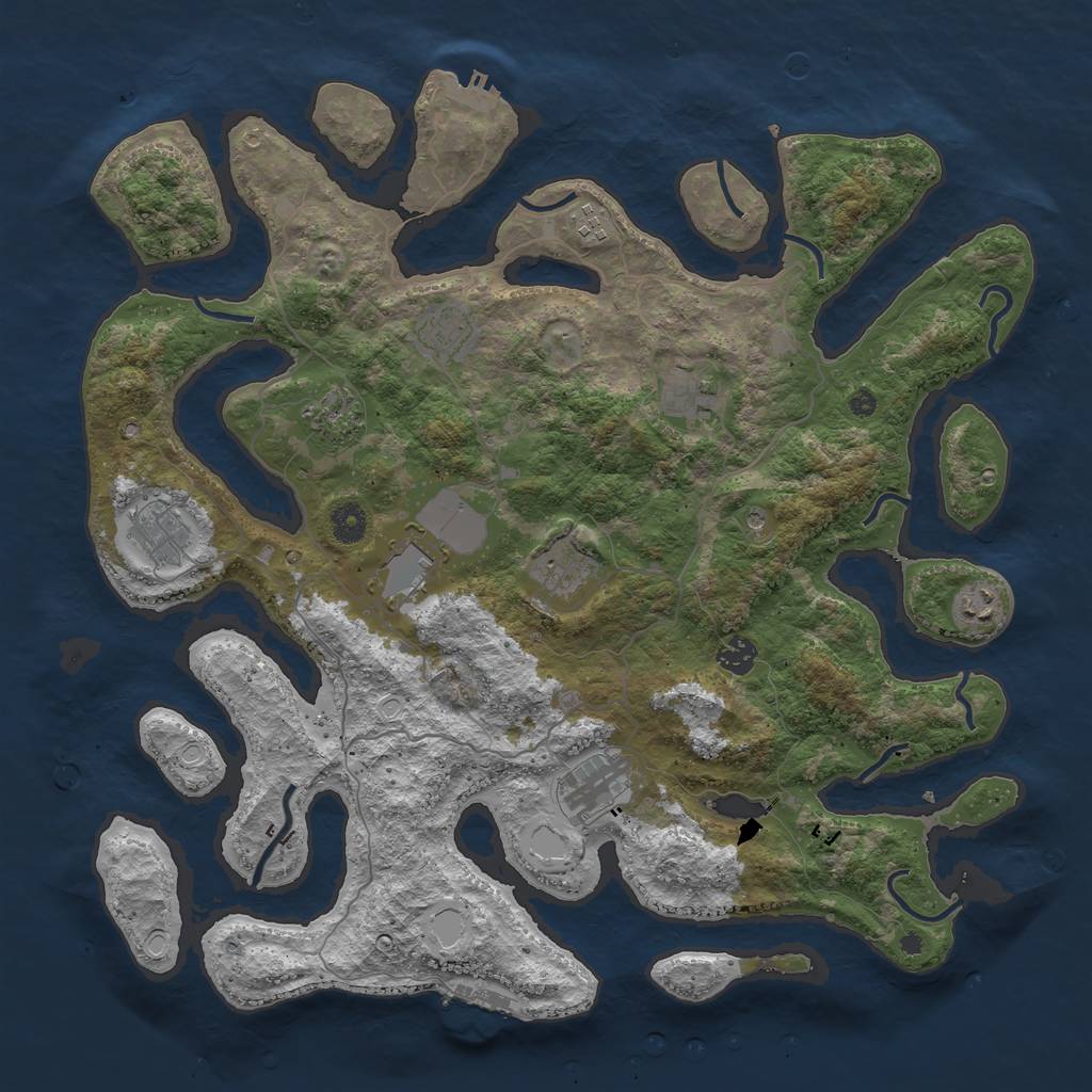 Rust Map: Procedural Map, Size: 4250, Seed: 793575, 21 Monuments