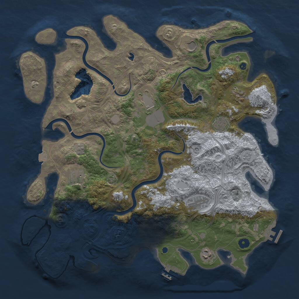 Rust Map: Procedural Map, Size: 4250, Seed: 28403, 14 Monuments