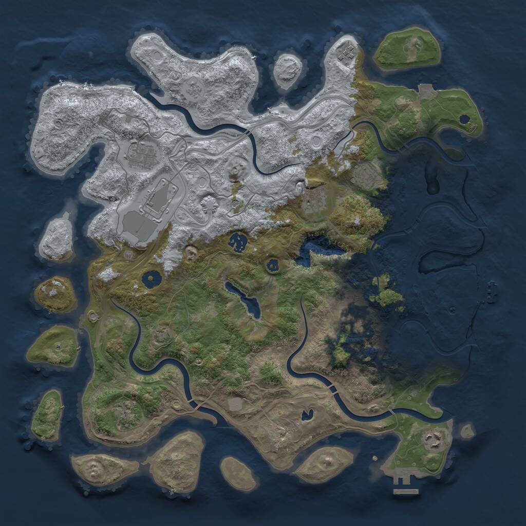 Rust Map: Procedural Map, Size: 4250, Seed: 656074, 15 Monuments