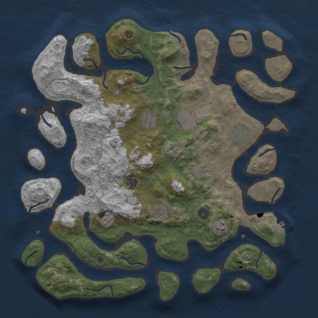 Rust Map: Procedural Map, Size: 4250, Seed: 330843, 18 Monuments