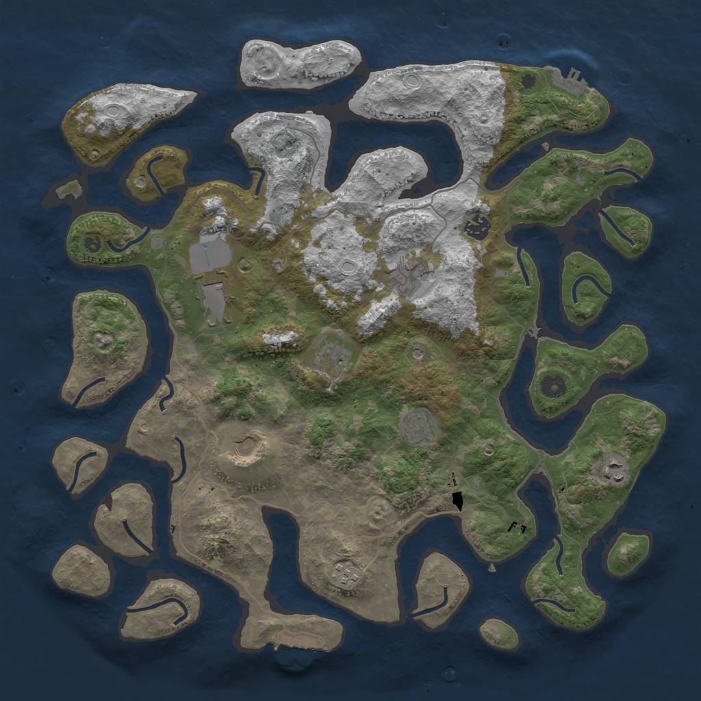 Rust Map: Procedural Map, Size: 4250, Seed: 746122, 19 Monuments