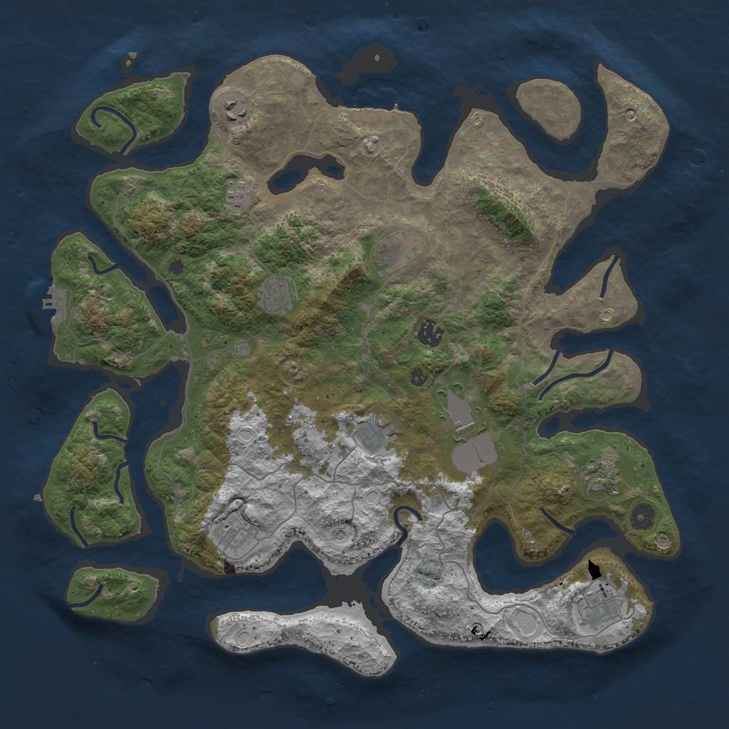 Rust Map: Procedural Map, Size: 4250, Seed: 551403, 21 Monuments