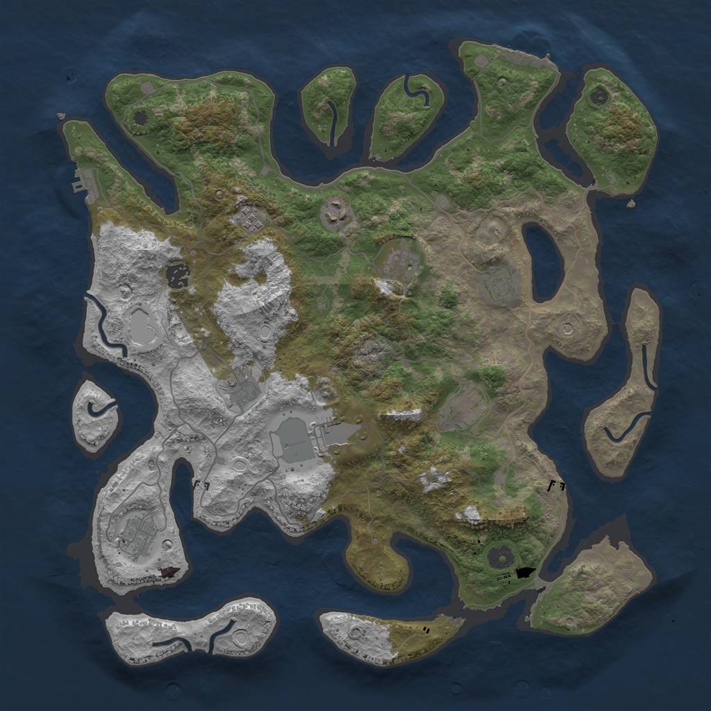 Rust Map: Procedural Map, Size: 4250, Seed: 856533, 20 Monuments