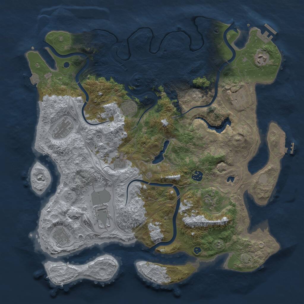 Rust Map: Procedural Map, Size: 4250, Seed: 856533, 16 Monuments