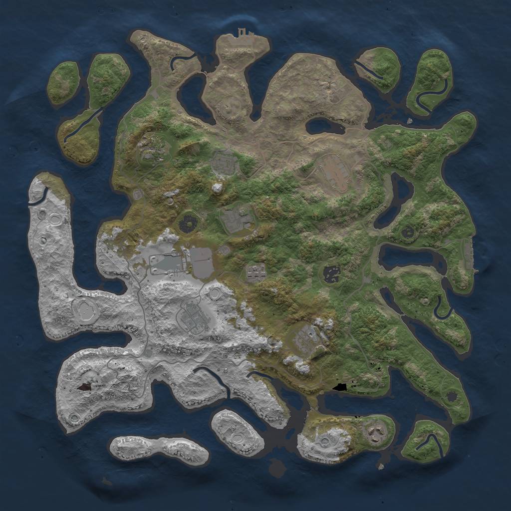 Rust Map: Procedural Map, Size: 4250, Seed: 789784, 21 Monuments