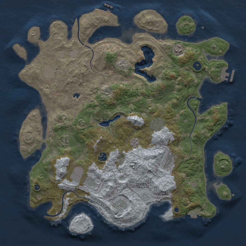 Rust Map: Procedural Map, Size: 4250, Seed: 632737, 15 Monuments