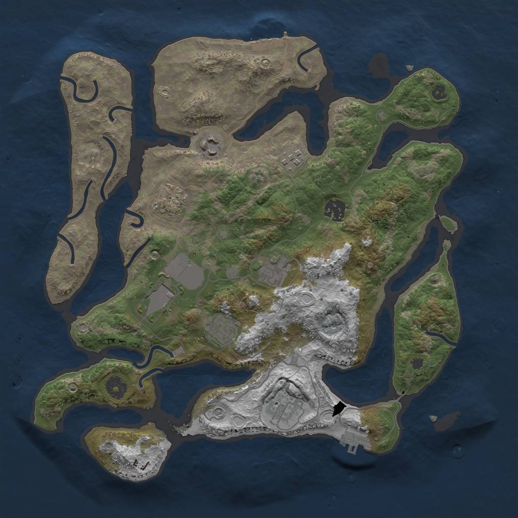 Rust Map: Procedural Map, Size: 3600, Seed: 140486835, 19 Monuments