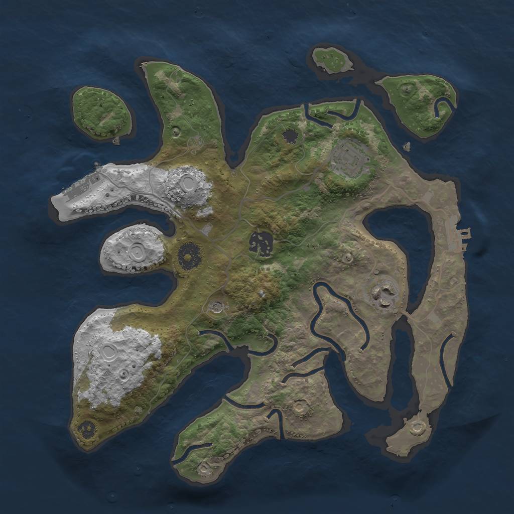 Rust Map: Procedural Map, Size: 3000, Seed: 1760058963, 14 Monuments