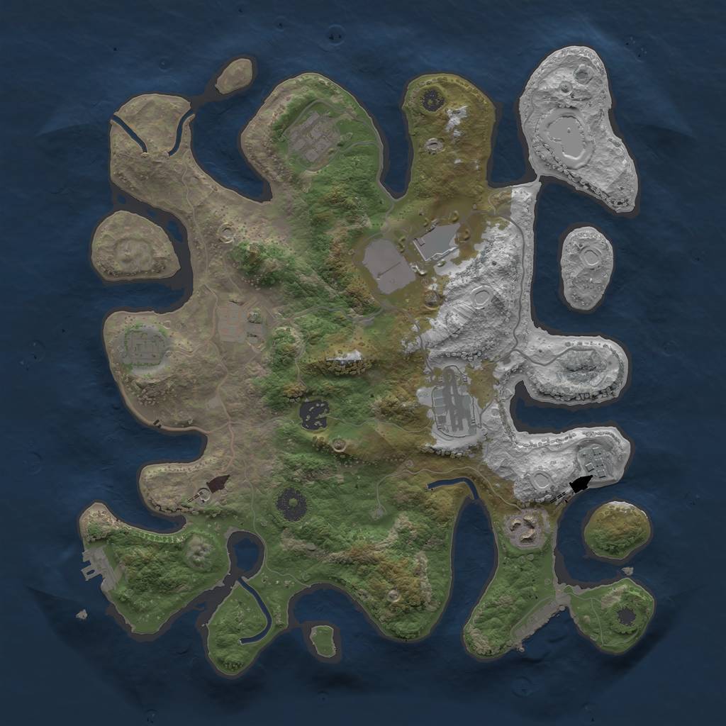 Rust Map: Procedural Map, Size: 3500, Seed: 8102021, 19 Monuments