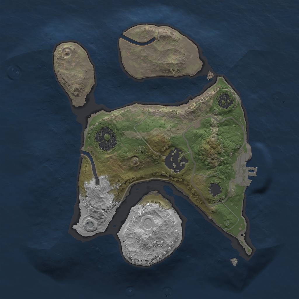 Rust Map: Procedural Map, Size: 2000, Seed: 77955, 9 Monuments