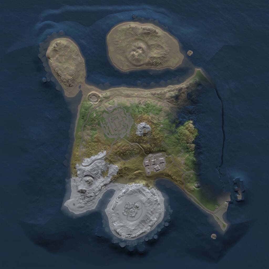 Rust Map: Procedural Map, Size: 2000, Seed: 77955, 5 Monuments