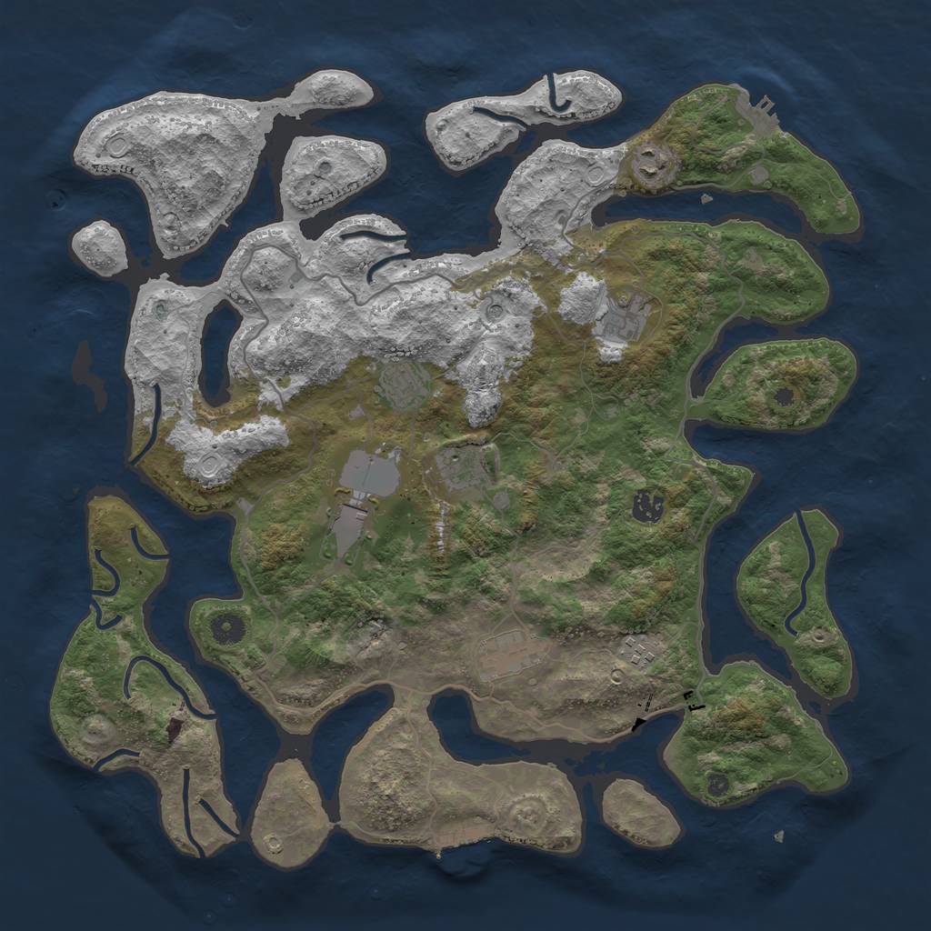 Rust Map: Procedural Map, Size: 4250, Seed: 315612, 19 Monuments