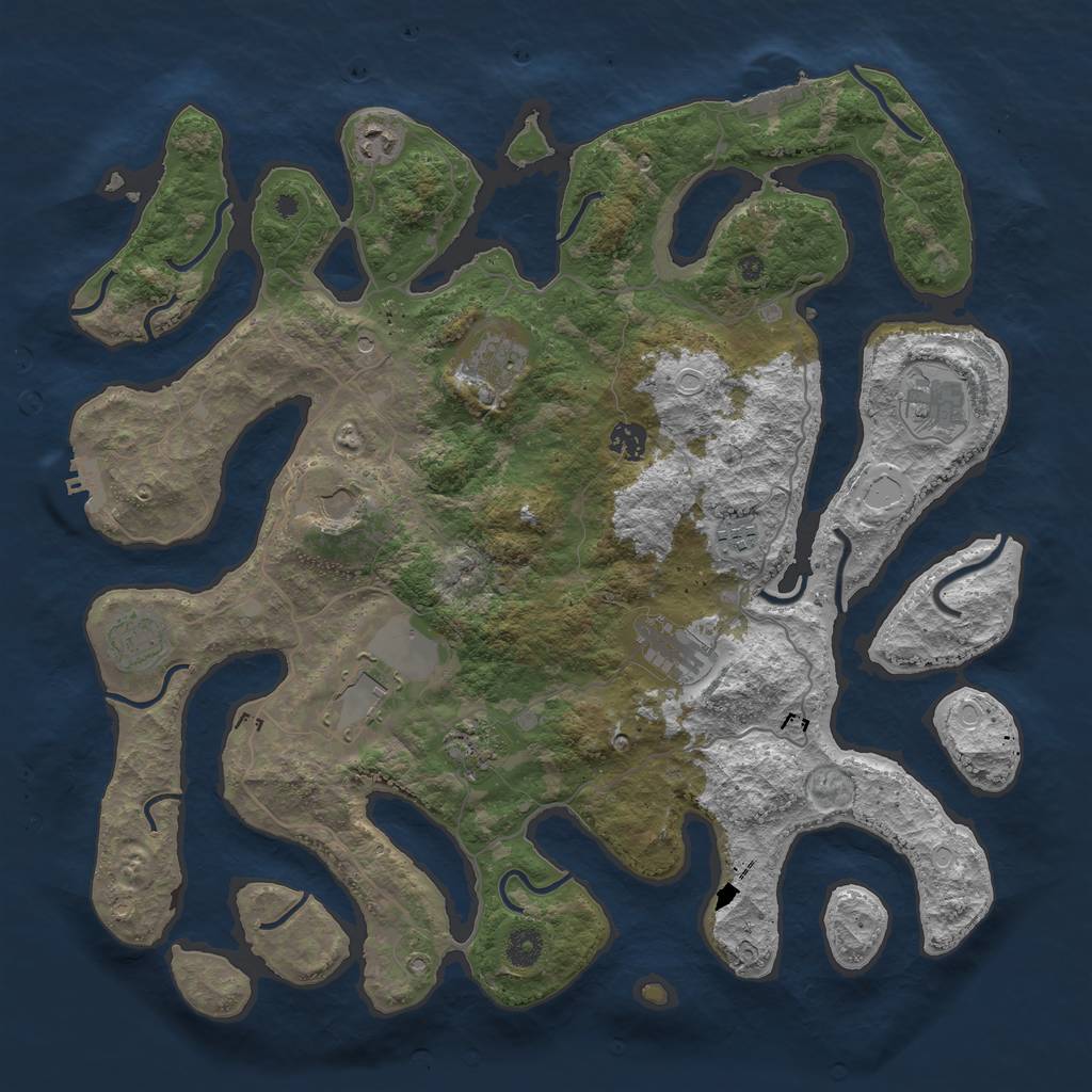 Rust Map: Procedural Map, Size: 4250, Seed: 258040, 21 Monuments