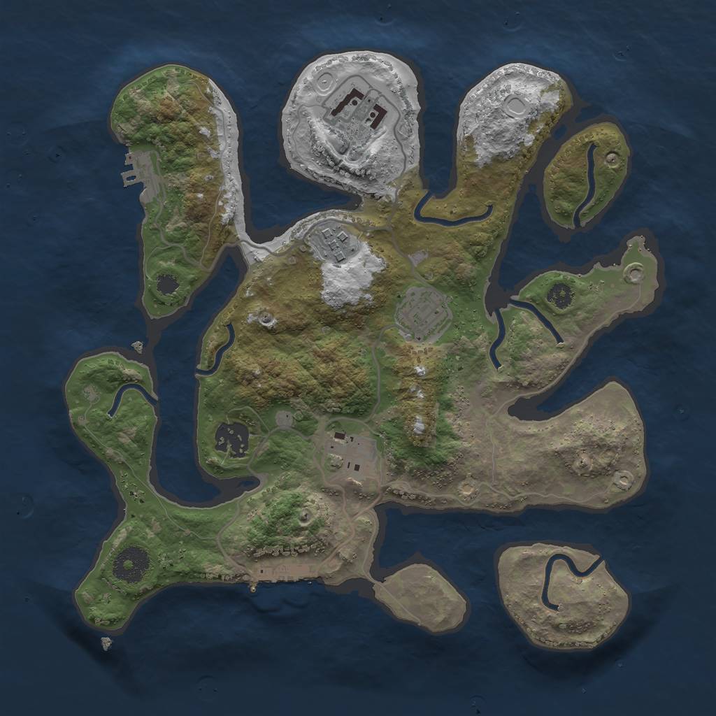 Rust Map: Procedural Map, Size: 3000, Seed: 1378338916, 15 Monuments