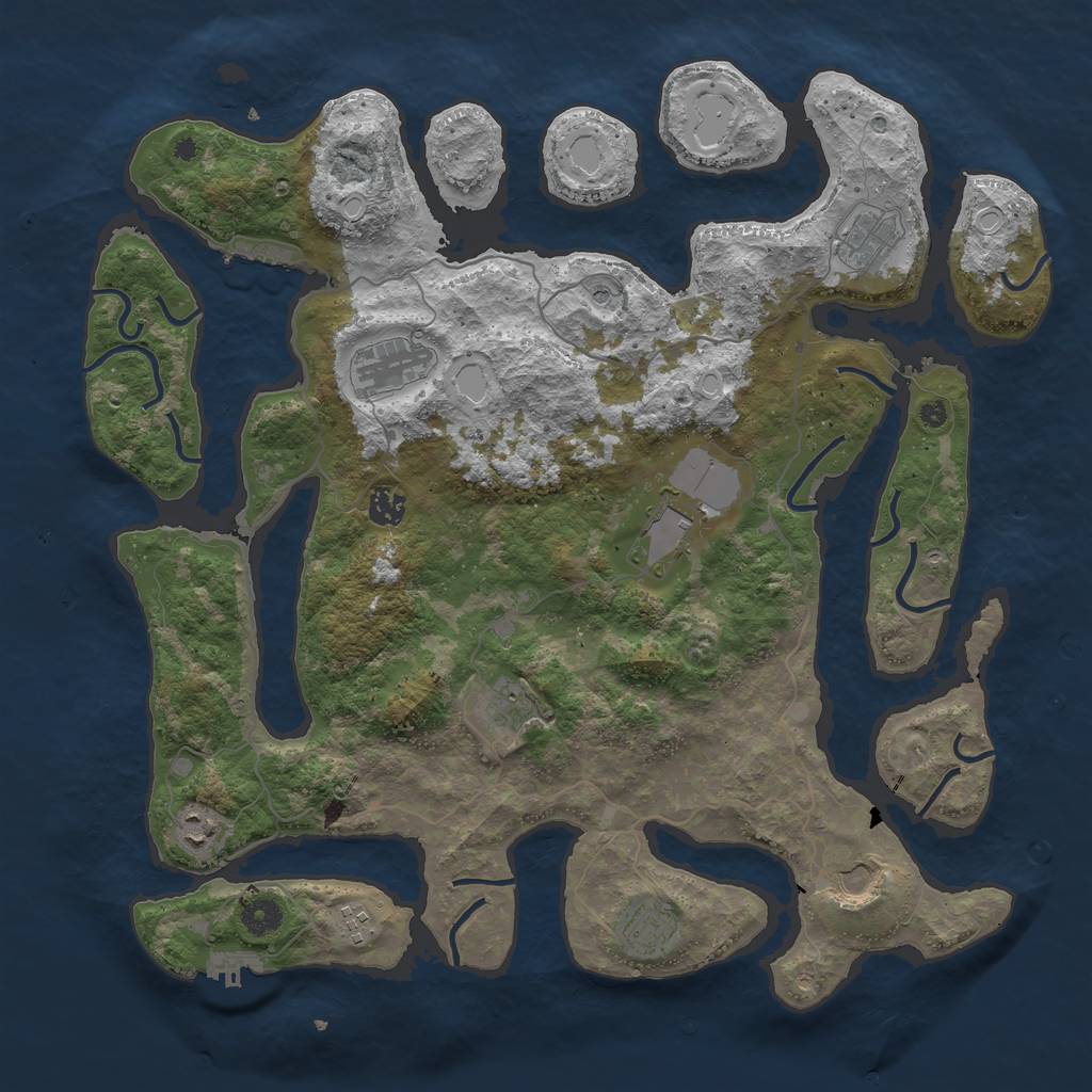 Rust Map: Procedural Map, Size: 4250, Seed: 473888, 20 Monuments