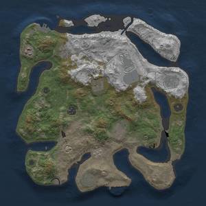 Thumbnail Rust Map: Procedural Map, Size: 3500, Seed: 27193845, 20 Monuments