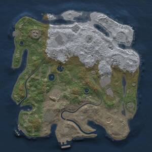 Thumbnail Rust Map: Procedural Map, Size: 3500, Seed: 27193845, 15 Monuments