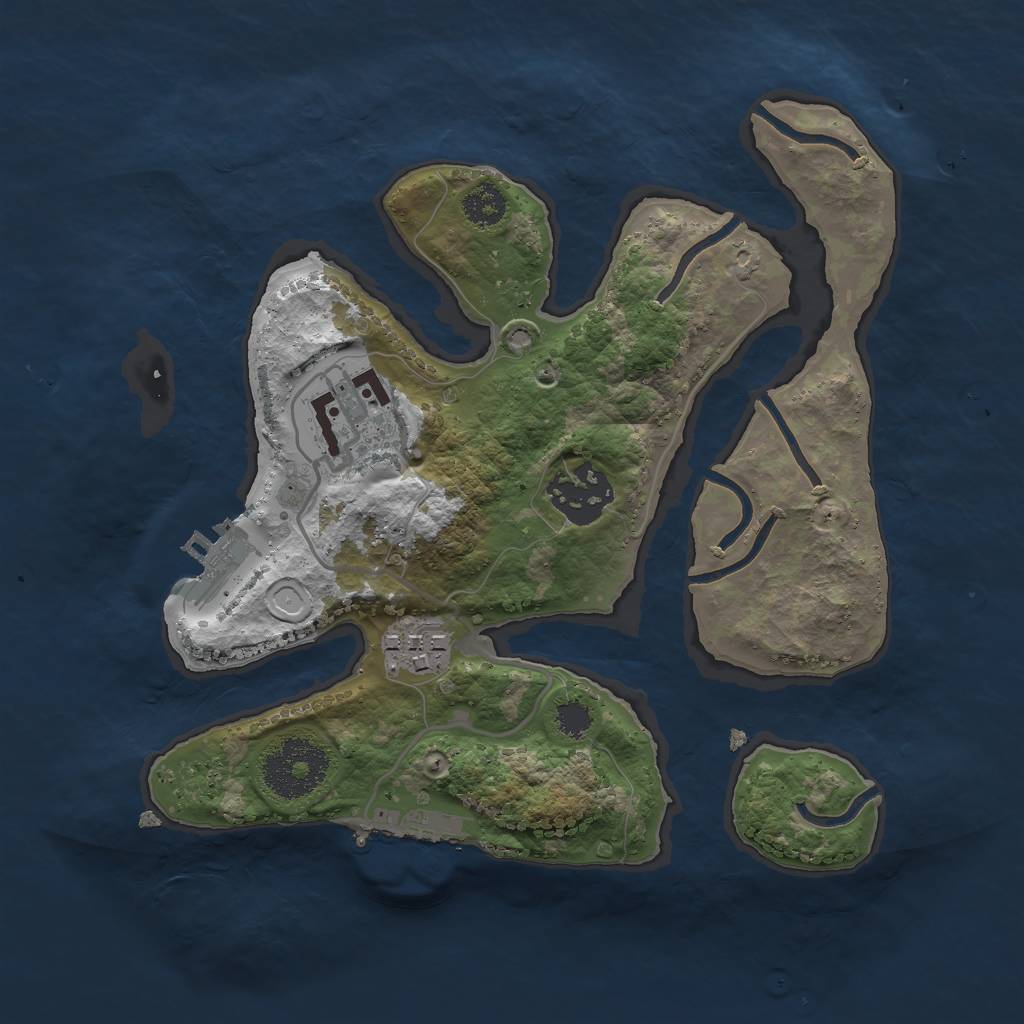 Rust Map: Procedural Map, Size: 2500, Seed: 1587, 13 Monuments