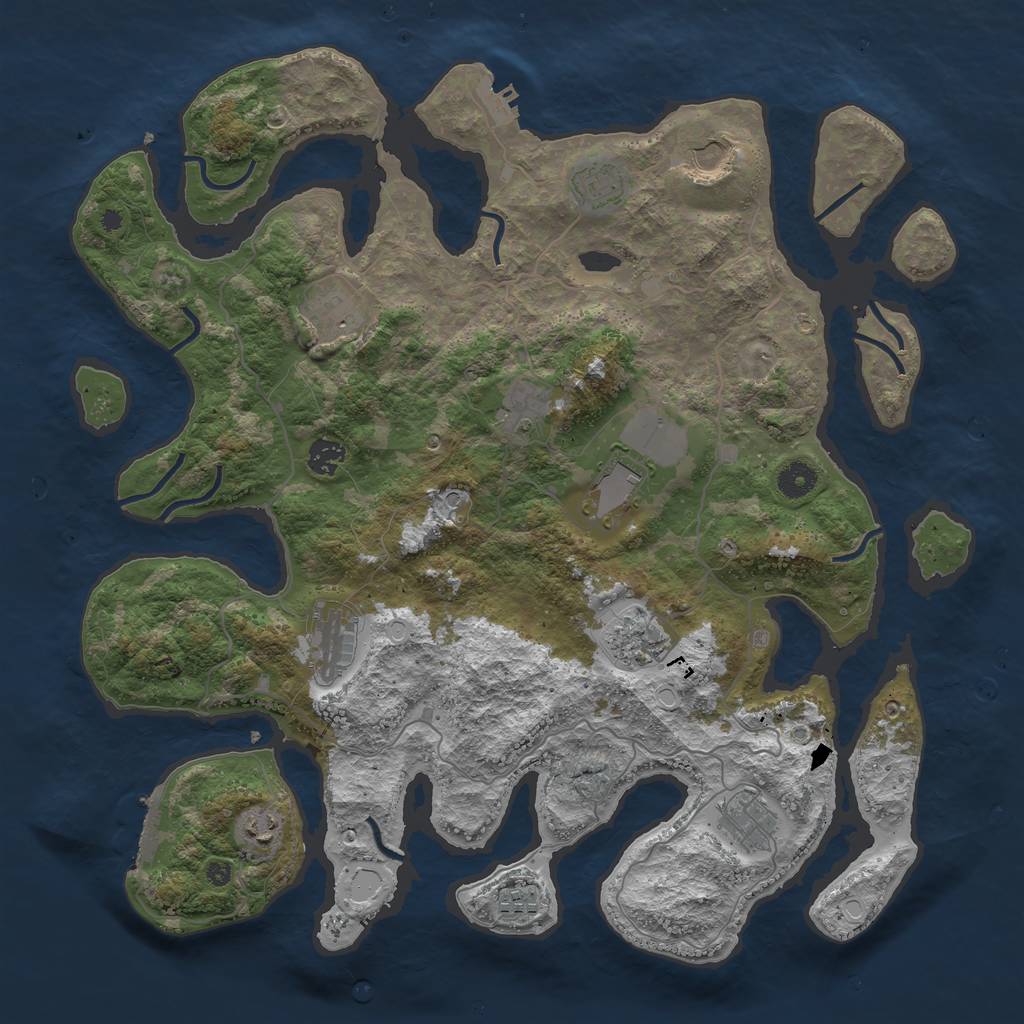 Rust Map: Procedural Map, Size: 4200, Seed: 62093478, 22 Monuments