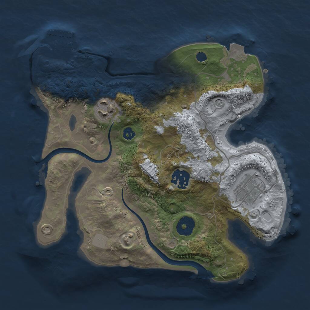 Rust Map: Procedural Map, Size: 2500, Seed: 552, 6 Monuments