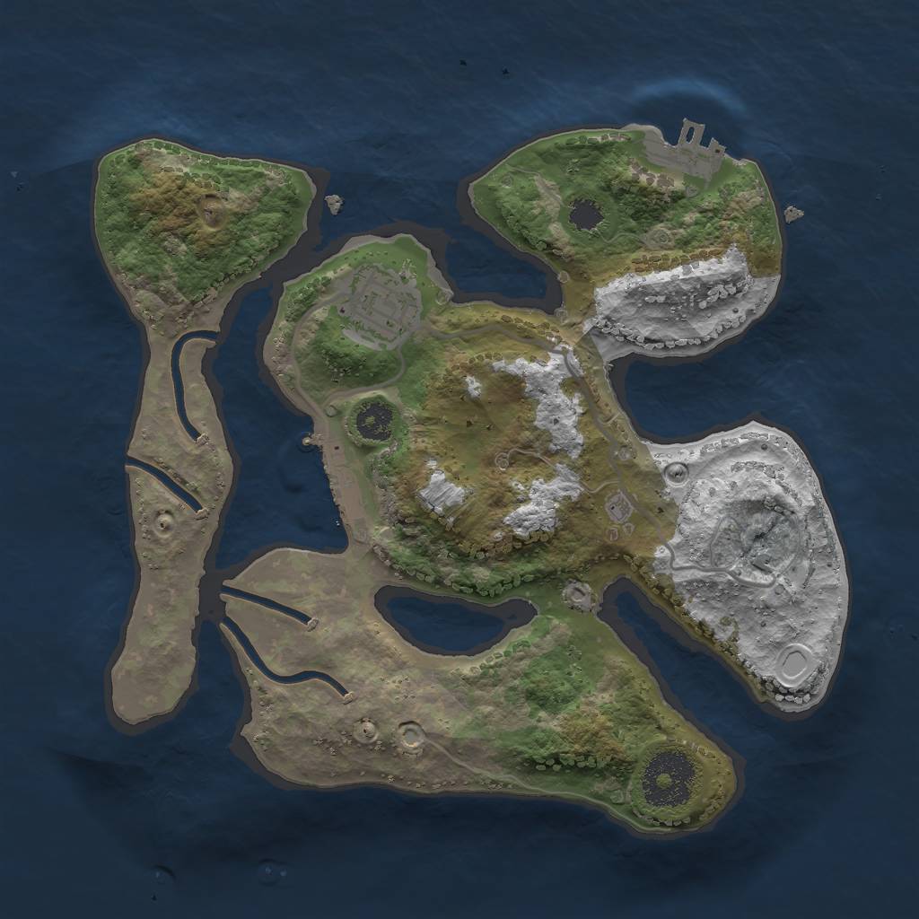 Rust Map: Procedural Map, Size: 2500, Seed: 552, 11 Monuments