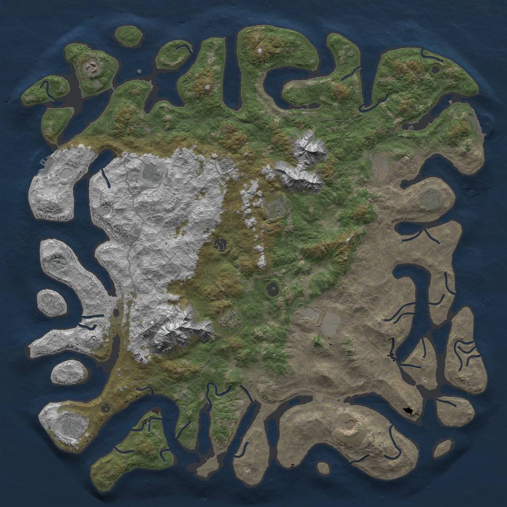 Rust Map: Procedural Map, Size: 5820, Seed: 1760058963, 22 Monuments