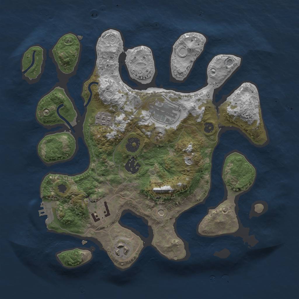 Rust Map: Procedural Map, Size: 3000, Seed: 34598235, 15 Monuments