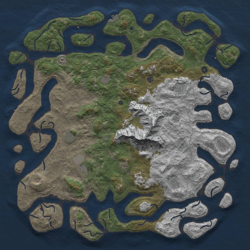 Rust Map: Procedural Map, Size: 6000, Seed: 98753498, 22 Monuments