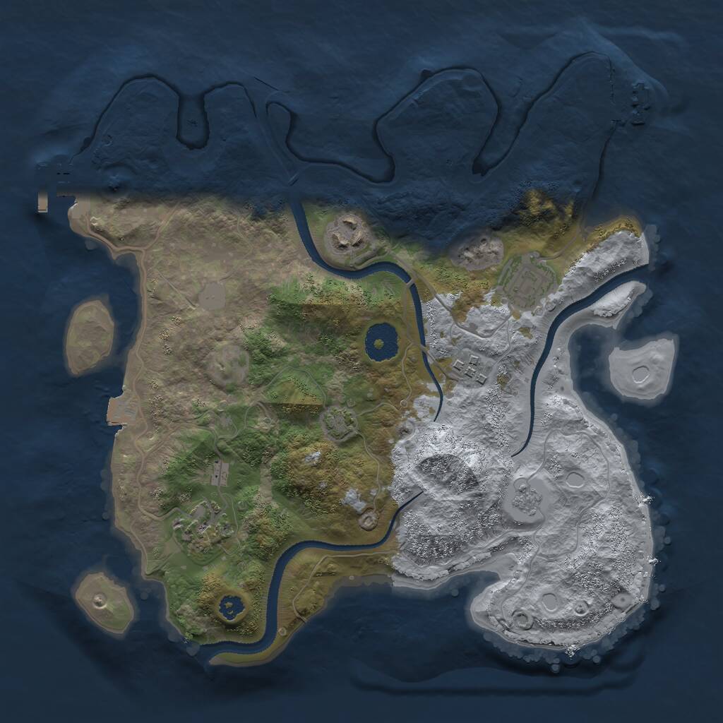Rust Map: Procedural Map, Size: 3000, Seed: 782889380, 9 Monuments