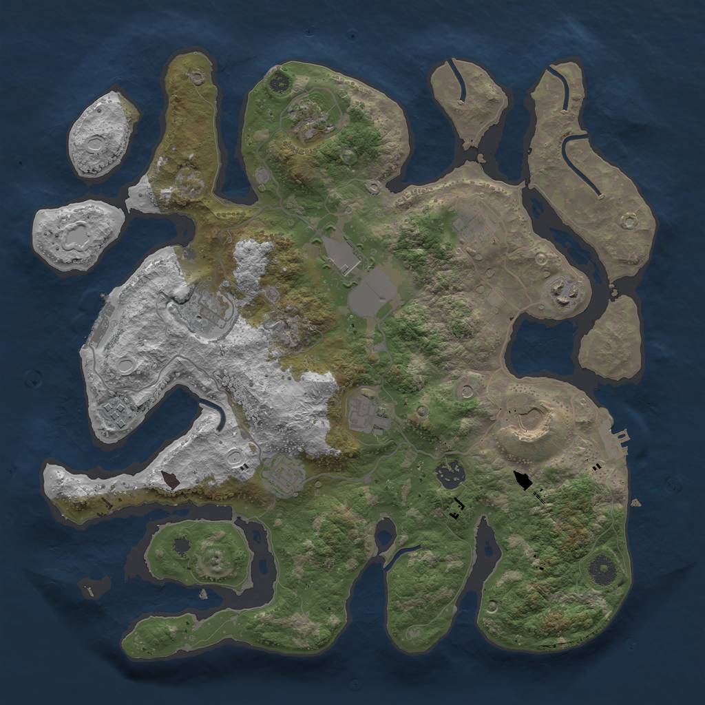 Rust Map: Procedural Map, Size: 3750, Seed: 12471, 21 Monuments