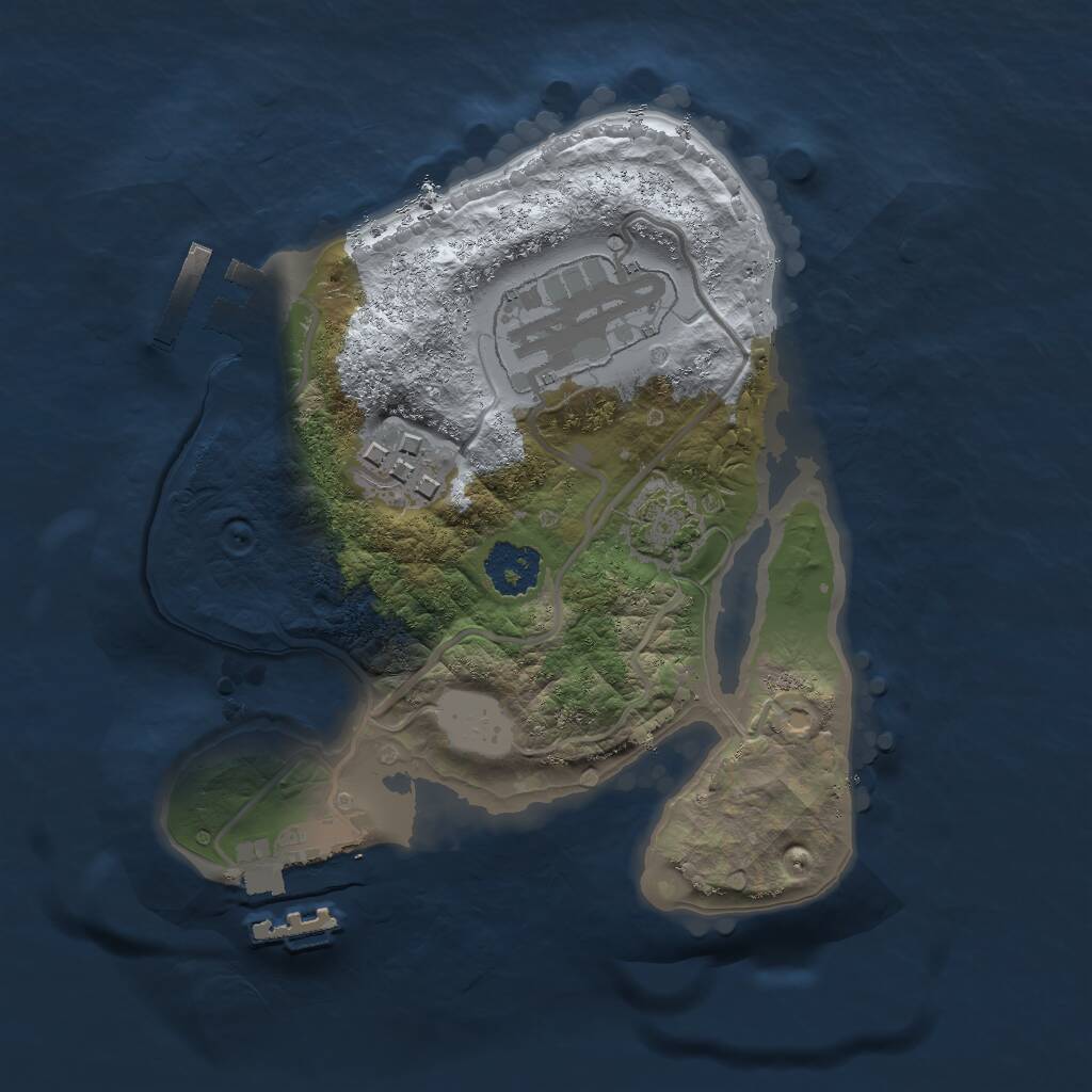 Rust Map: Procedural Map, Size: 2000, Seed: 2139853, 6 Monuments
