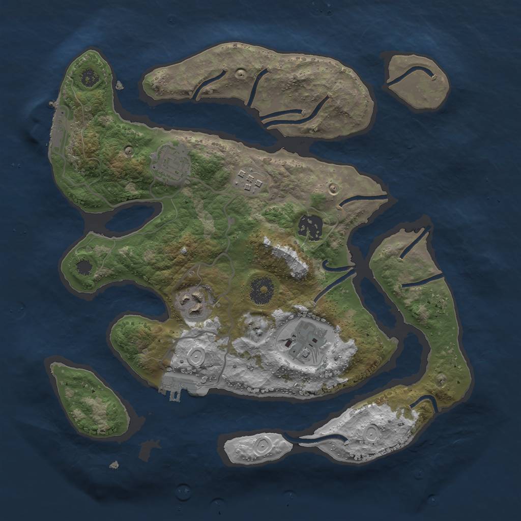 Rust Map: Procedural Map, Size: 3000, Seed: 1136176506, 15 Monuments