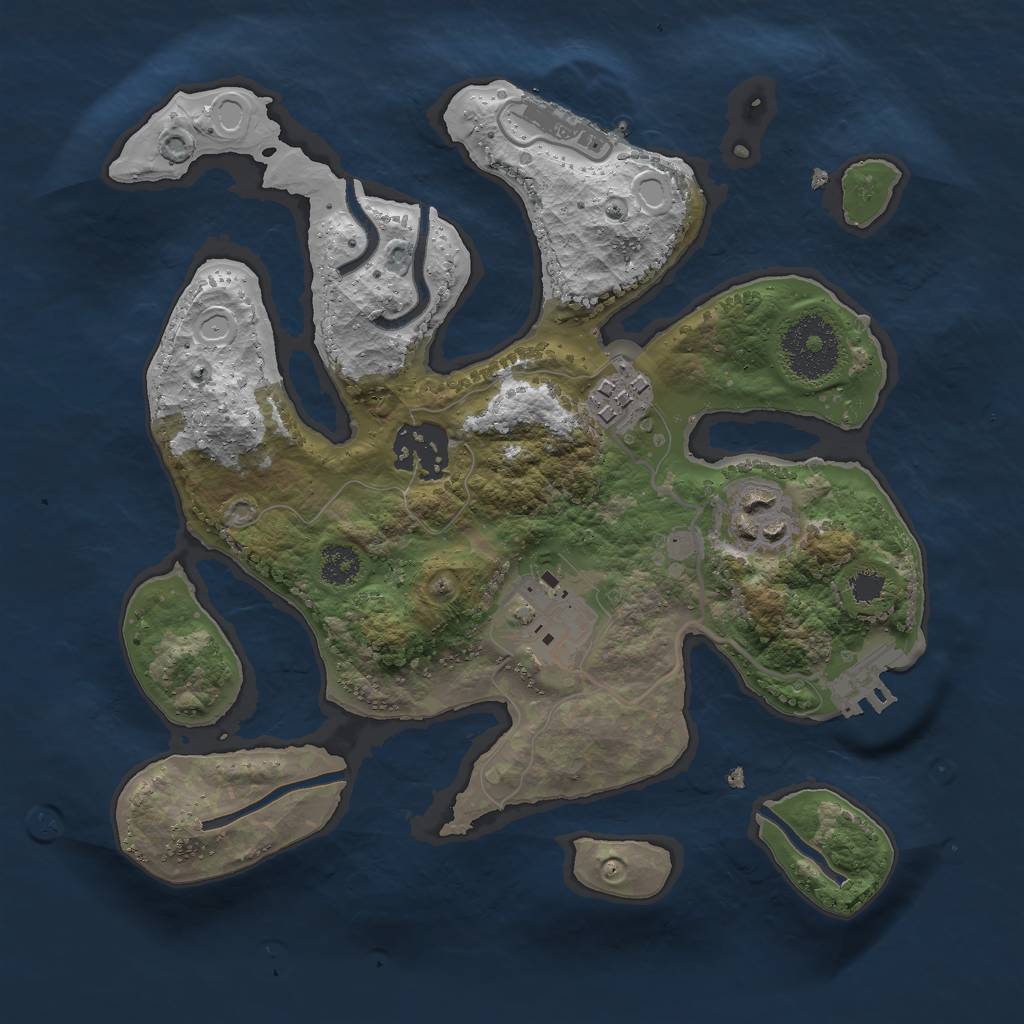 Rust Map: Procedural Map, Size: 2600, Seed: 888, 14 Monuments