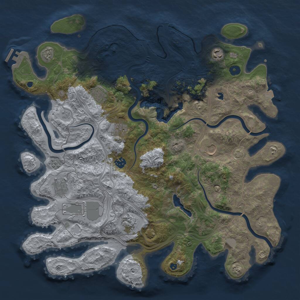 Rust Map: Procedural Map, Size: 4250, Seed: 51351422, 14 Monuments