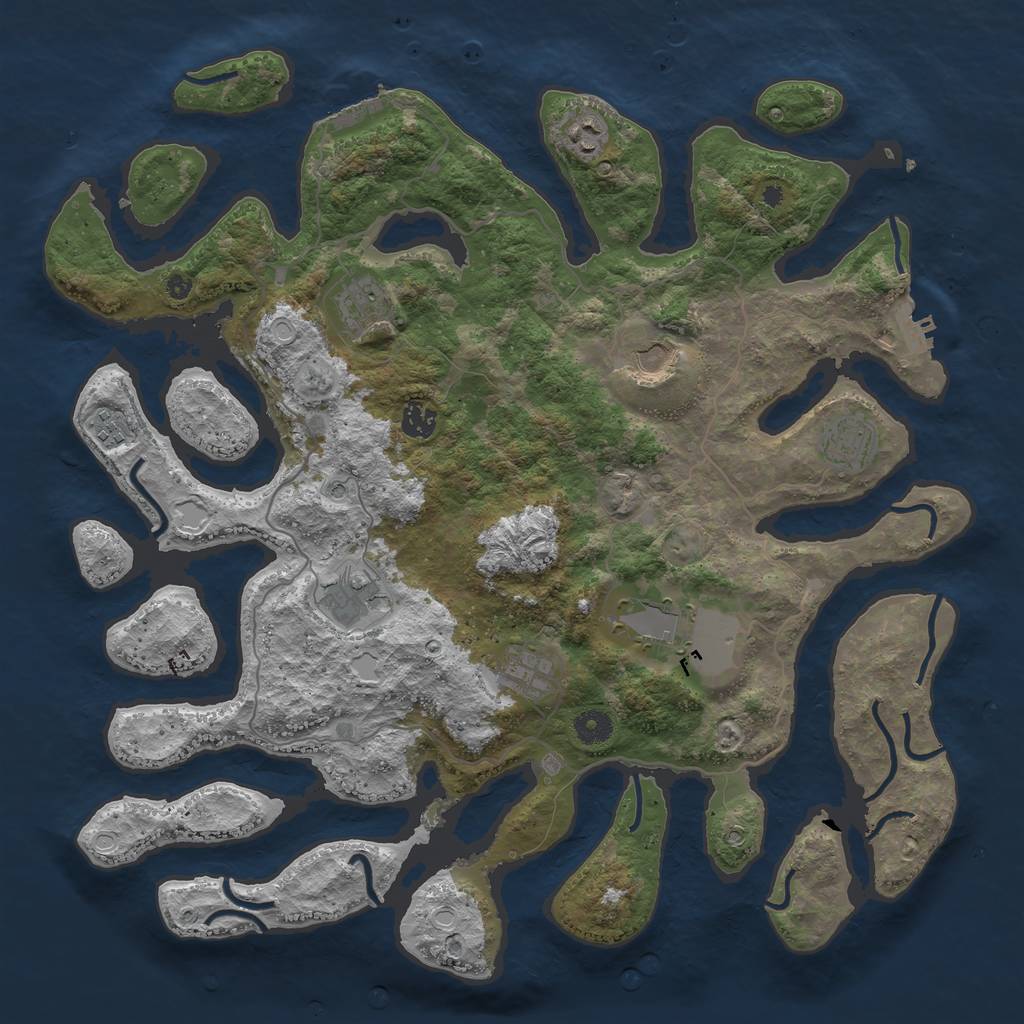 Rust Map: Procedural Map, Size: 4250, Seed: 51351422, 20 Monuments