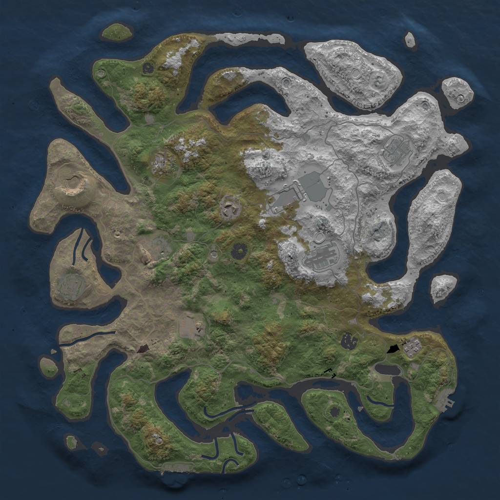 Rust Map: Procedural Map, Size: 4500, Seed: 202573, 22 Monuments