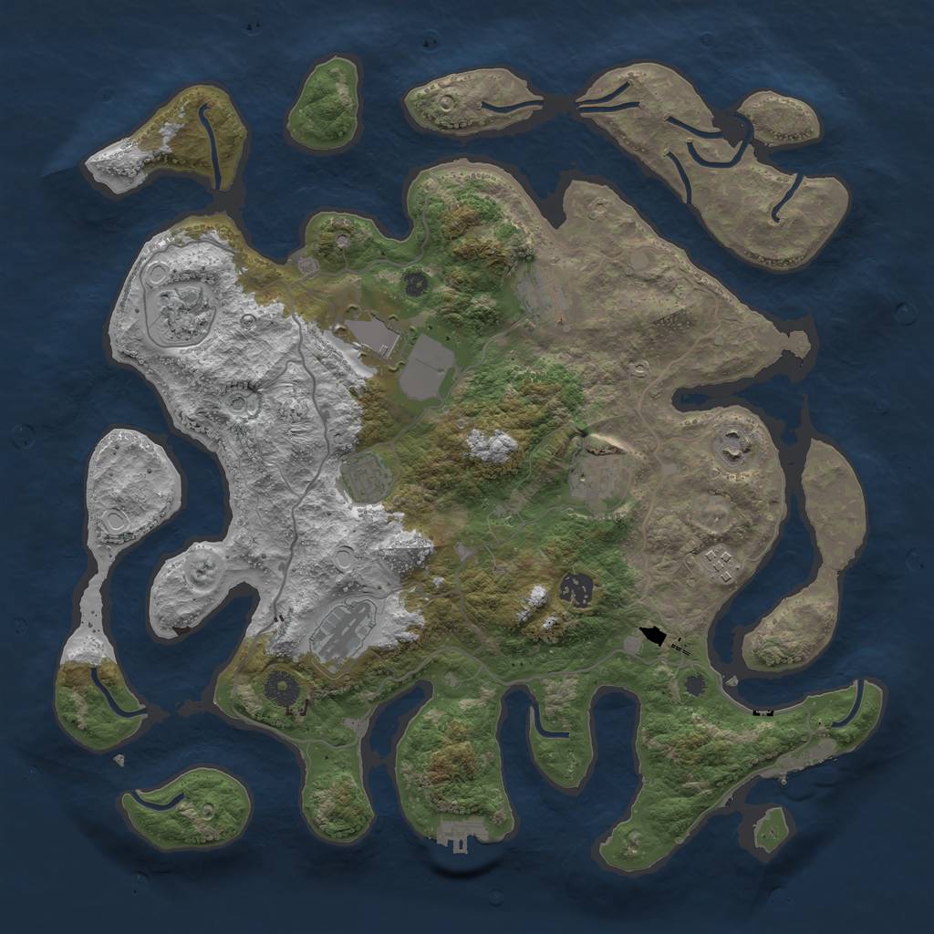 Rust Map: Procedural Map, Size: 4000, Seed: 251739848, 20 Monuments