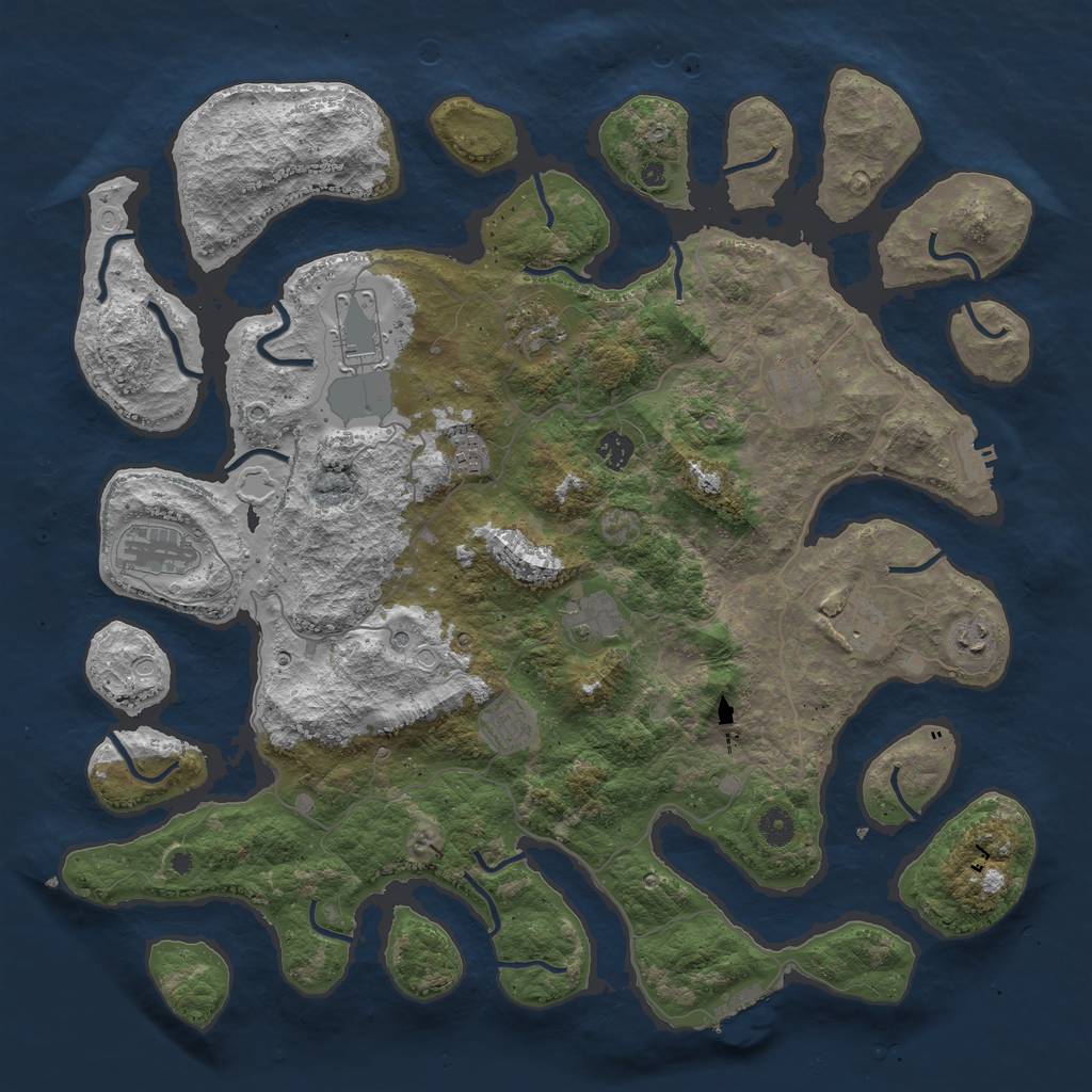 Rust Map: Procedural Map, Size: 4500, Seed: 42871913, 21 Monuments