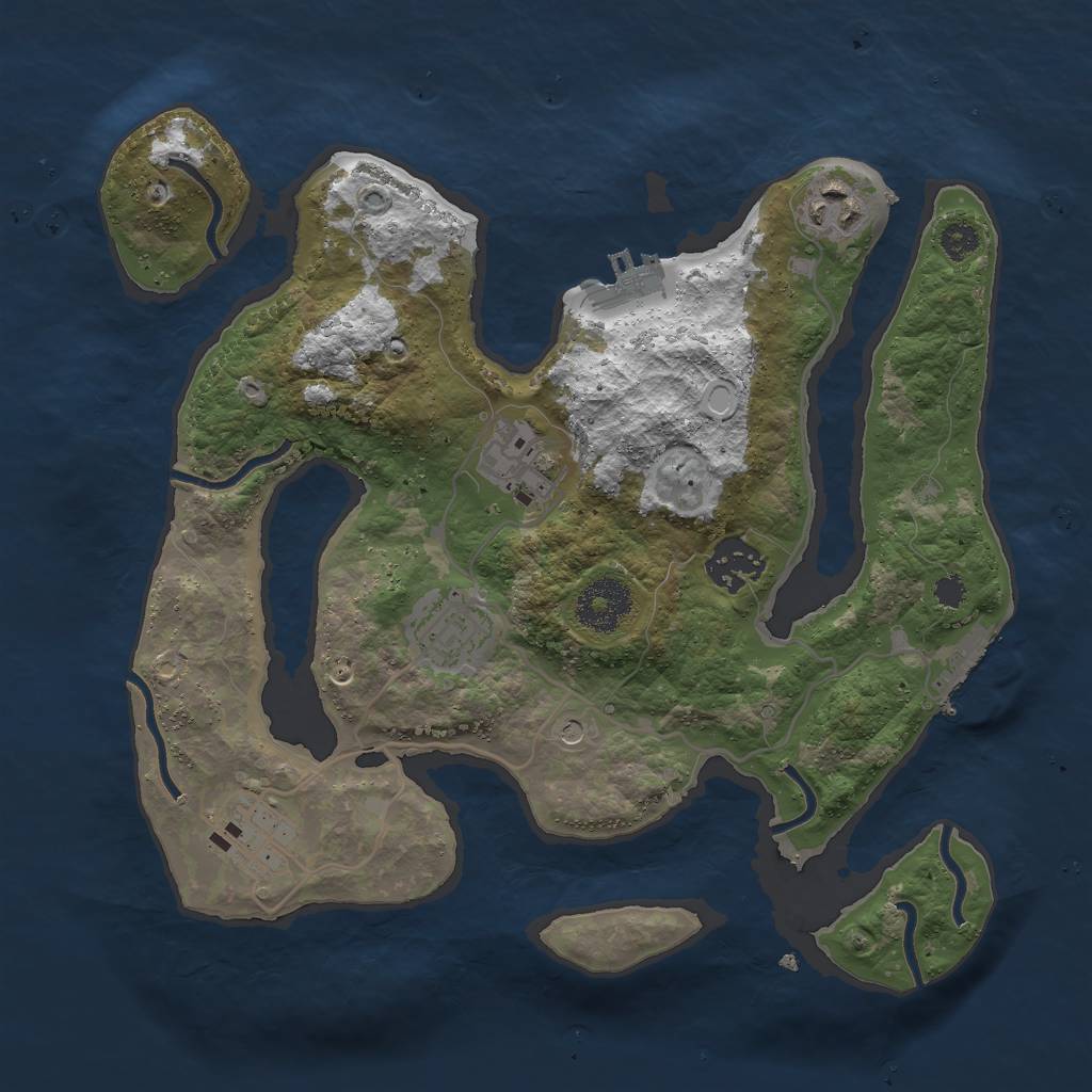 Rust Map: Procedural Map, Size: 3000, Seed: 1990942056, 16 Monuments