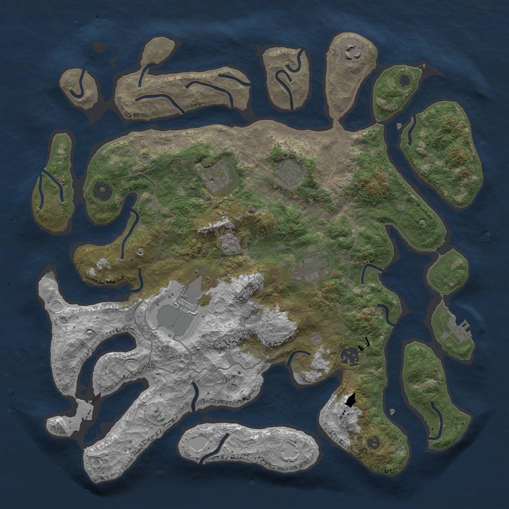 Rust Map: Procedural Map, Size: 4000, Seed: 1795959282, 17 Monuments